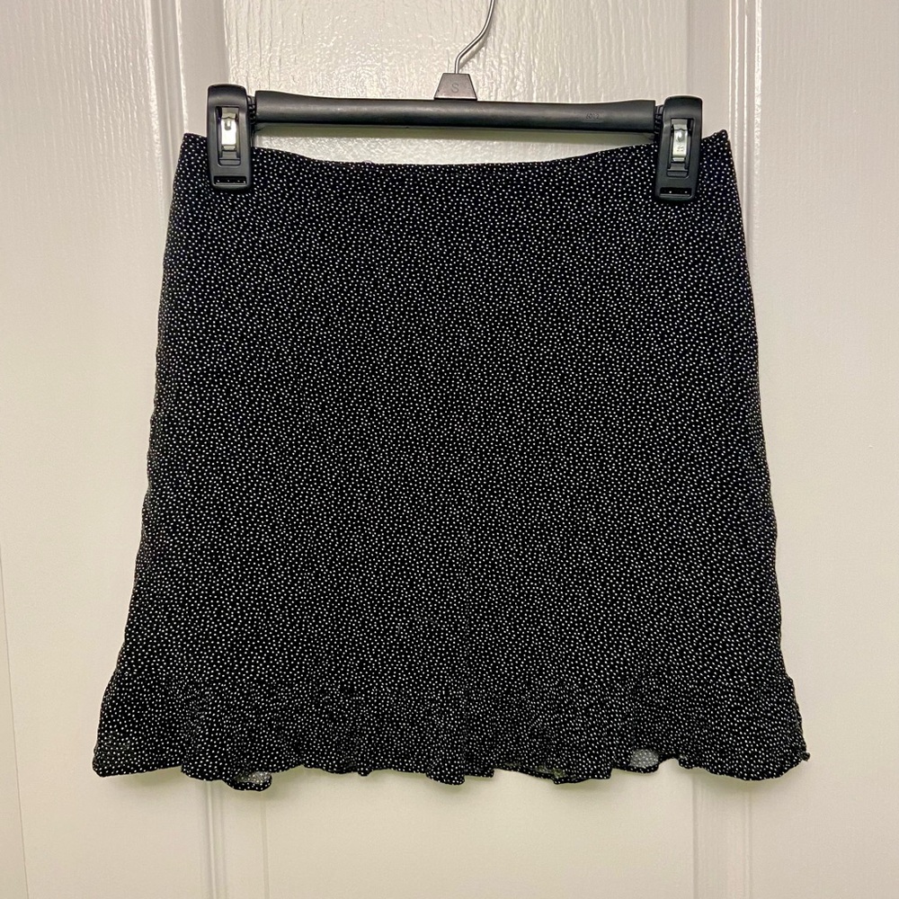 Abercrombie Black and White Polka Dot Ruffle Skirt